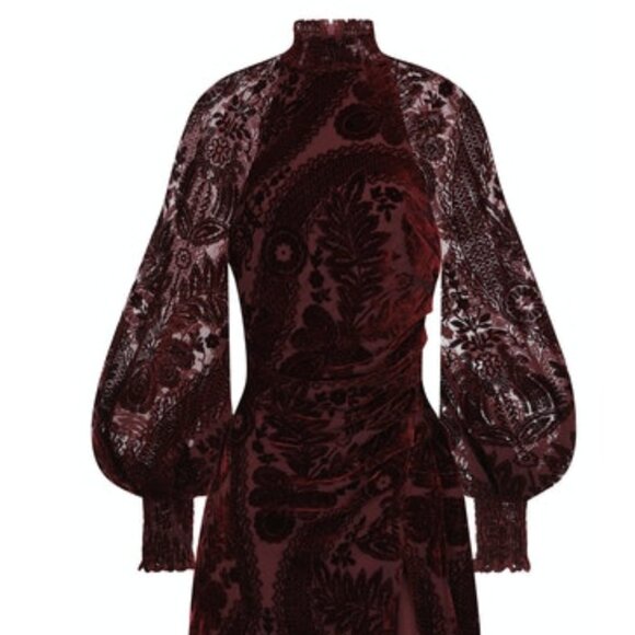 NWT Lavish Alice Burnout Velvet Long Sleeve, High Neck Mini Dress NWT - Picture 1 of 2